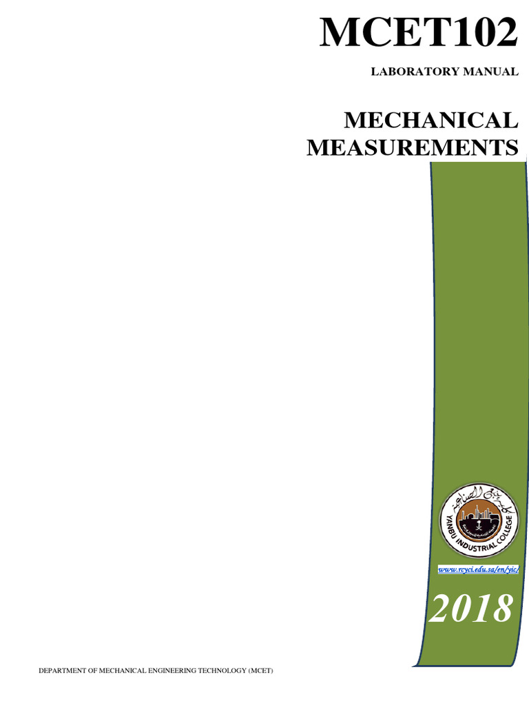 MCET102 Lab Manual PDF Metrology