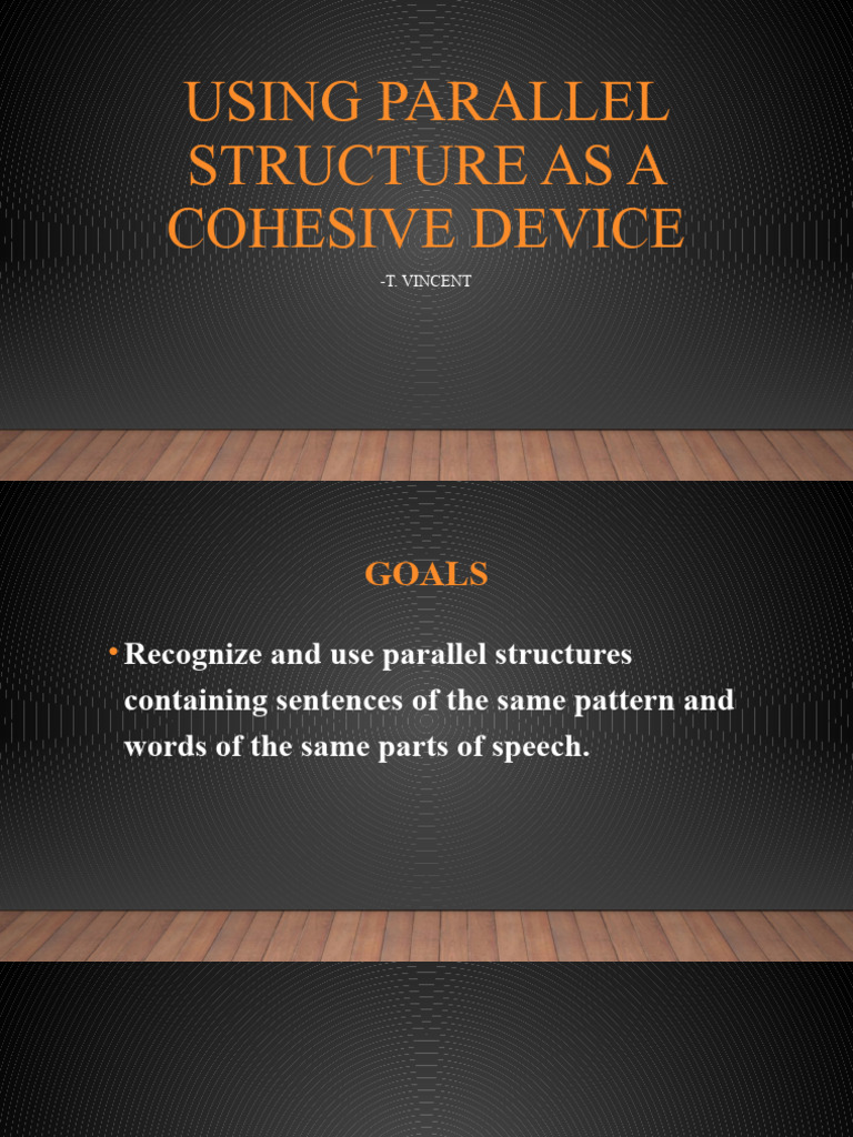 G8 UsIng Parallel Structure As A Cohesive Device PDF Verb