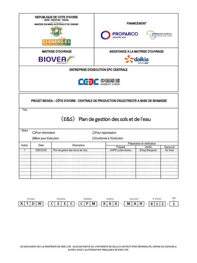 Plan de gestion des sols et de l'eau | PDF | Eaux usées | Eau