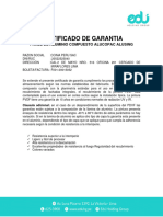 CERTIFICADO DE CALIDAD - PANEL DE ALUMINIO ALUCOPAC Alusing-F001-15052