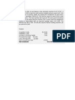 New Machine Investment Analysis and Cash Flow