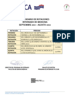 Medicina. Calendario Rotaciones Cohorte Septiembre 2021-Agosto 2022-Signed