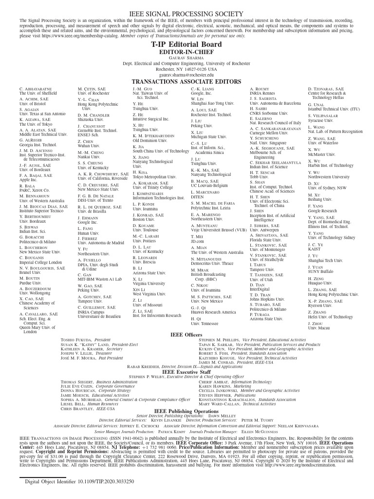 TIP Editorial Board Ieee Signal Processing Society PDF Institute