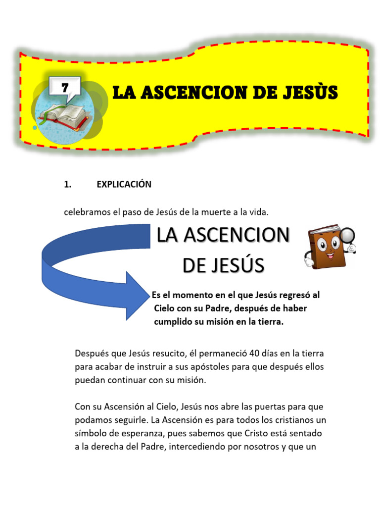 Tema La Ascension de Jesus PDF Ascension de jesus Jesús