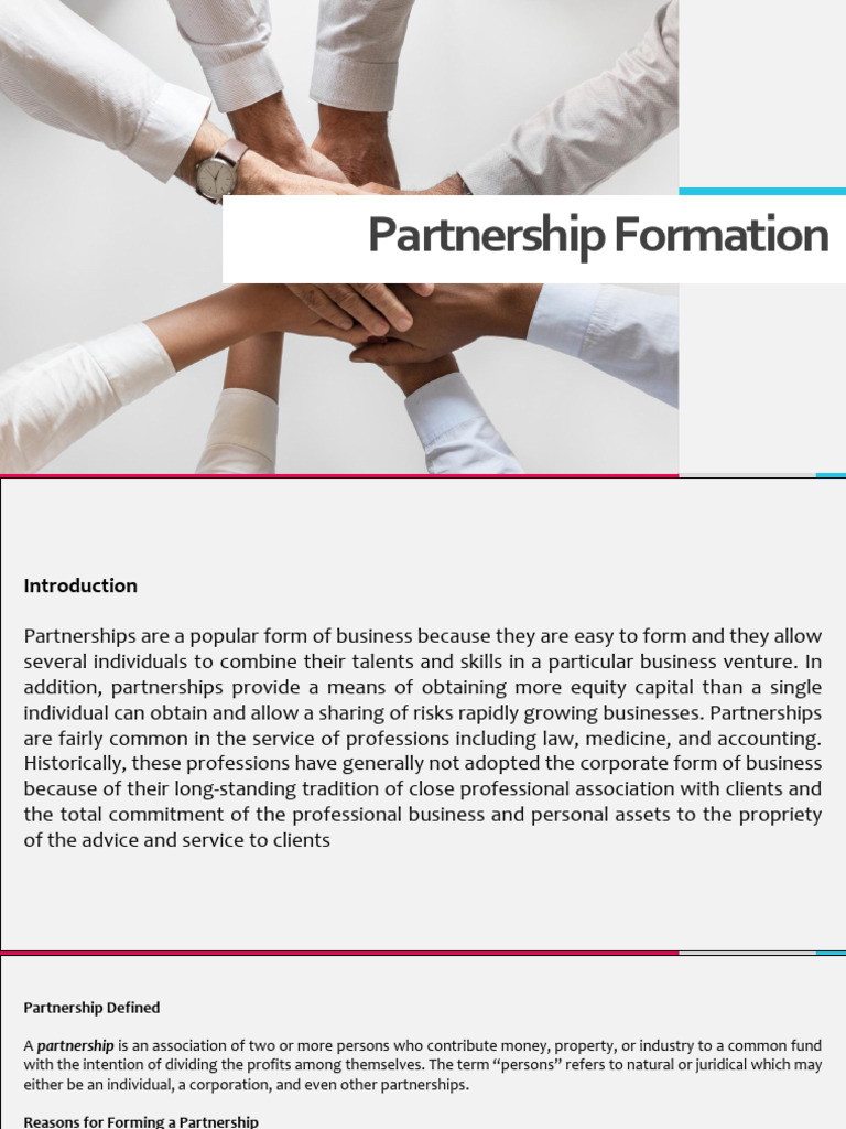 Partnership Formation PDF Debits And Credits Partnership