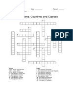 Crucigrama Countries and Capital b2411 6163c48b