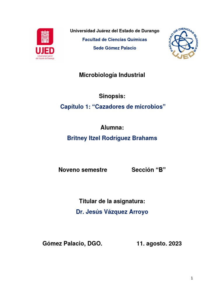 Cazadores de Microbios - Britney Rodríguez 9B | PDF