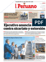 El Peruano: Ejecutivo Anuncia Medidas Contra Sicariato y Extorsión