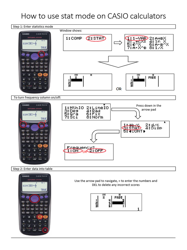 How To Use Stat Mode On CASIO Calculators PDF