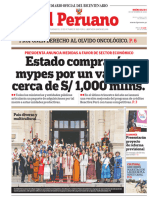 El Peruano: Estado Comprará A Mypes Por Un Valor de Cerca de S/ 1,000 Mllns