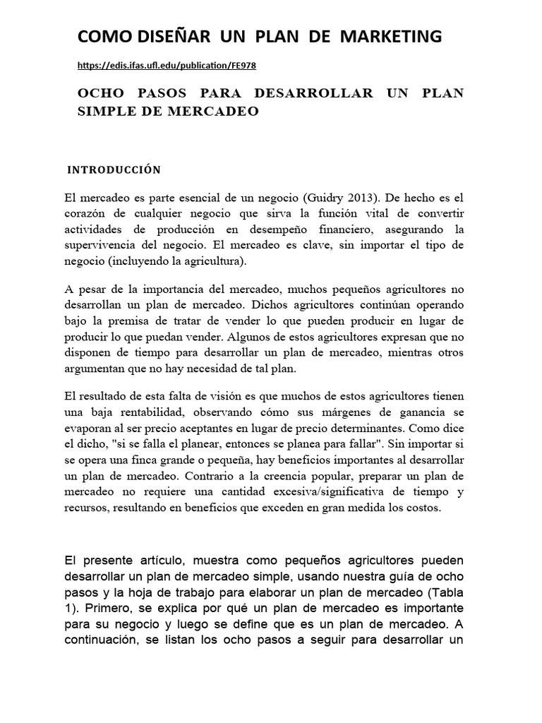 Como Diseñar Un Plan de Marketing | PDF | Marketing | Precios