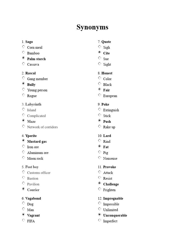 Synonyms PDF