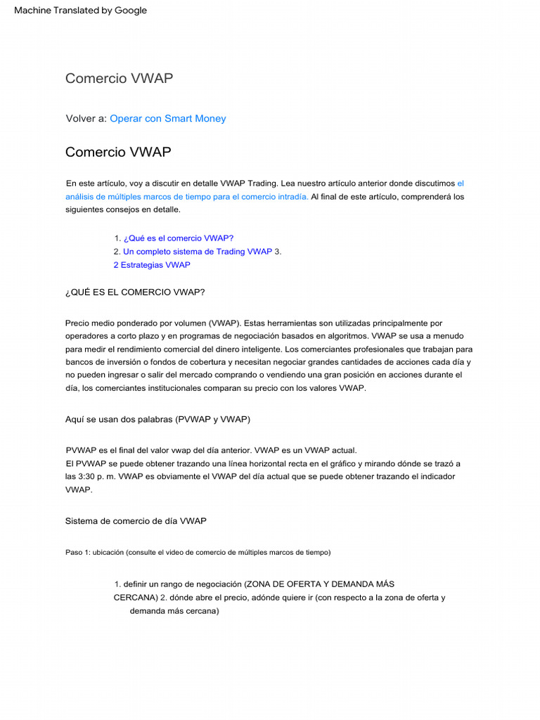 Estrategias de Comercio VWAP | PDF | Comercio | Comerciante (Finanzas)