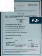 Certificado de Inspeccion Tecnica de Seguridad en Edificaciones Planta Chaclacayo
