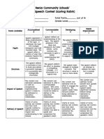 XCS Speech CompetitionRubric