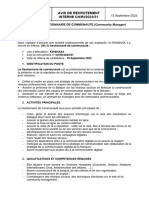 51 AVIS DE RECRUTEMENT - GESTIONNAIRE DES COMMUNAUTES (Community Manager)