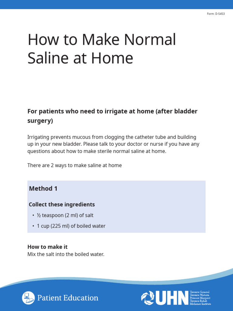 How To Prepare Saline in The Home PDF