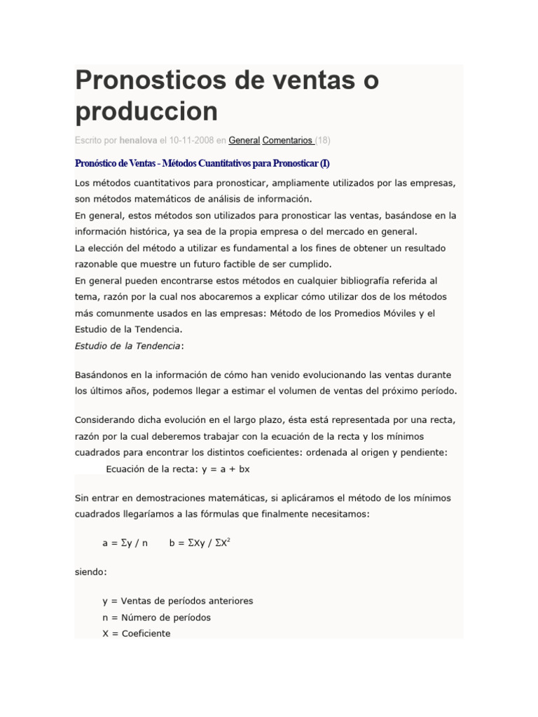 Minimos Cuadrados PDF Media móvil Matemáticas