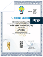 Sertifikat Akreditasi Unimuda Sorong 2020-2025