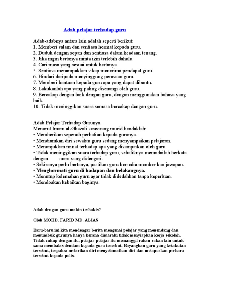 Adab Dengan Guru Pdf