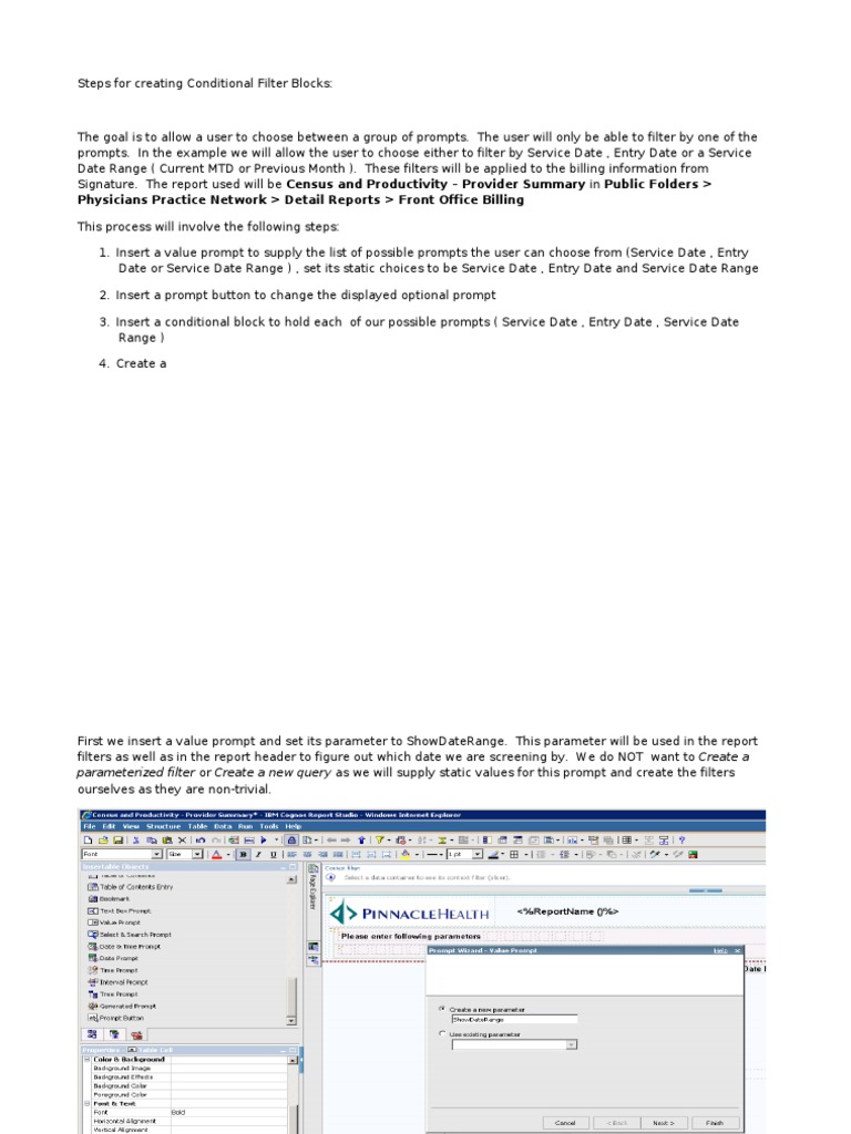 Creating Cognos Conditional Filters | PDF | Command Line Interface ...