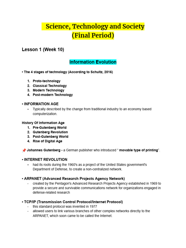Evolution of Information and Technology | PDF
