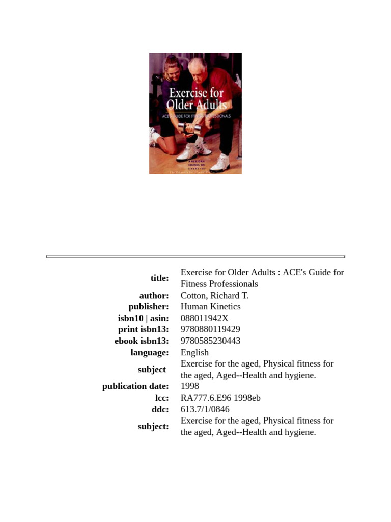 Exercise For Older Adults - ACE's Guide For Fitness Professionals