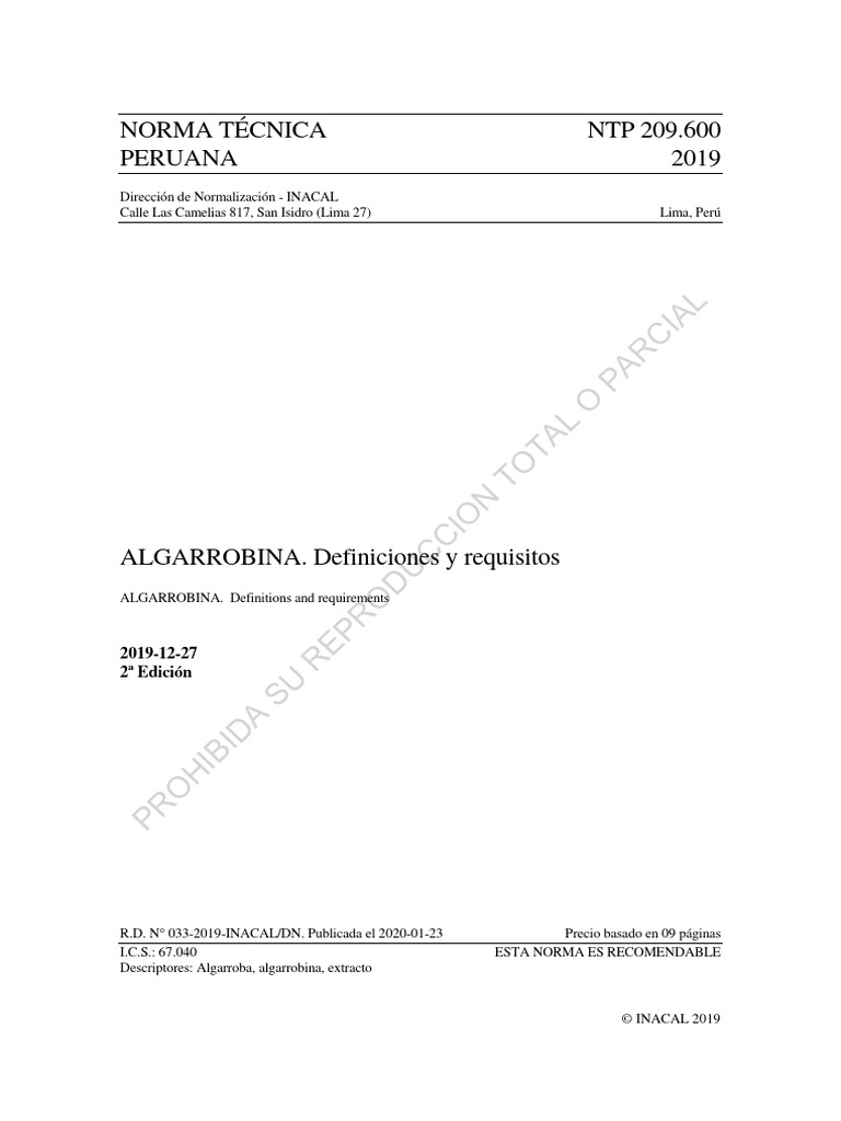 NTP 209.600 | PDF