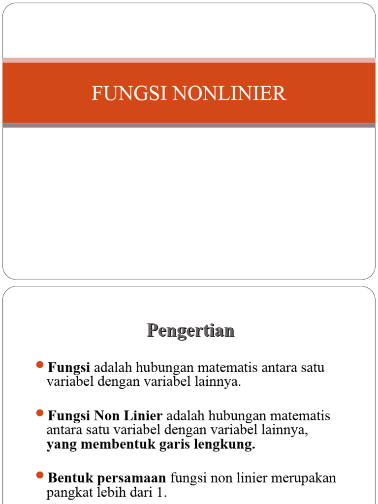 Fungsi non linier pdf