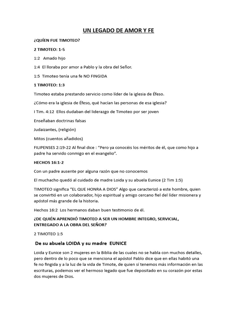 Un Legado de Amor y Fe | PDF | Relaciones personales, crianza y ...