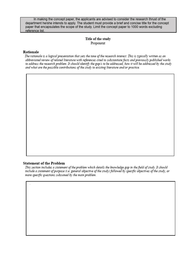 Concept Paper Template PDF Concept Knowledge
