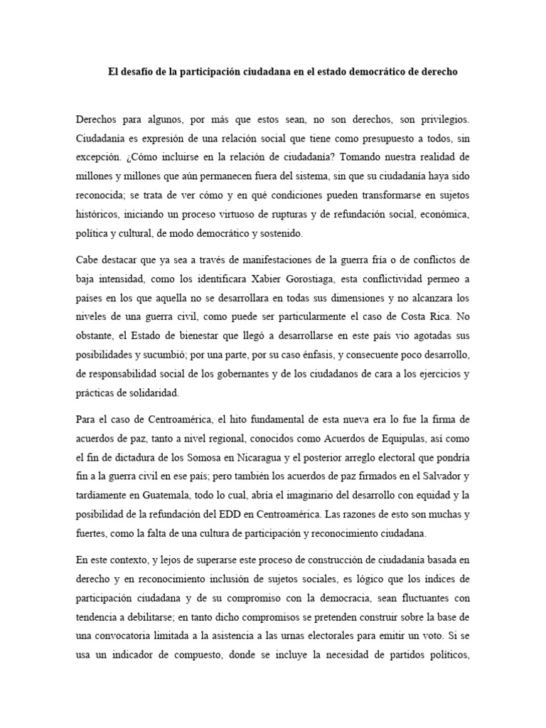 Desafíos de la Ciudadanía Activa | PDF | Democracia | Ideologías políticas
