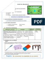 D3 A1 SESION CT. Conocemos Las Propiedades de La Materia.