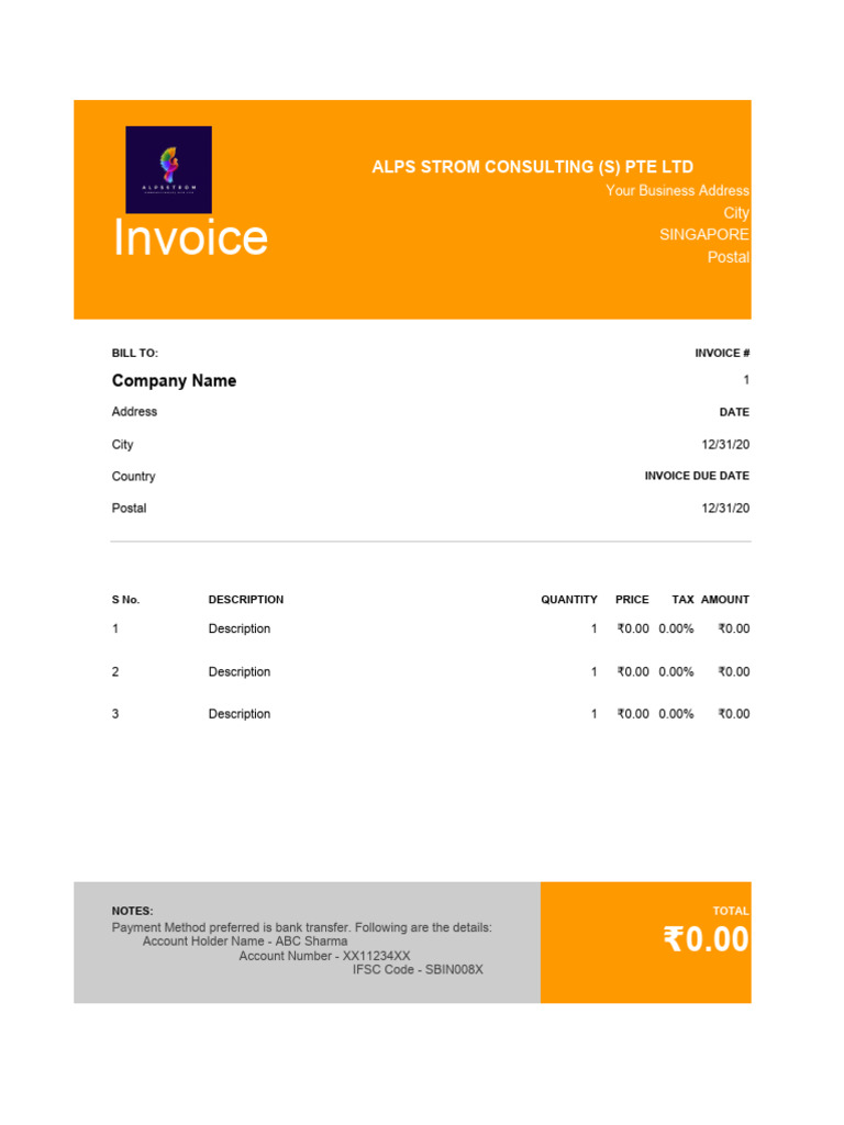 Invoice for ALPS Strom Consulting | PDF