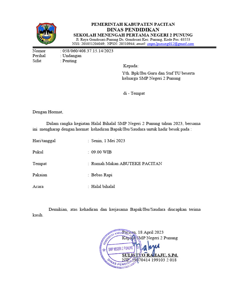 Undangan Halal Bihalal | PDF