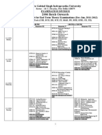 Proposed B. Tech. - All Branches - Date Sheet December 2011