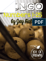 Numbers 1-25: by Joy Hall