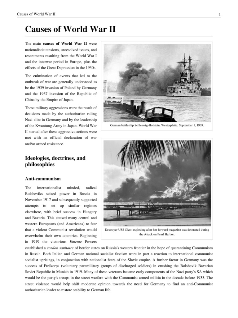 Causes of World War II Explained | PDF | Nazi Germany | International ...