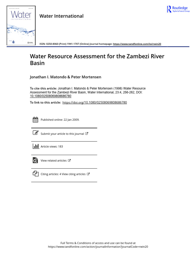Water Resource Assessment For The Zambezi River Basin | PDF | Drainage ...