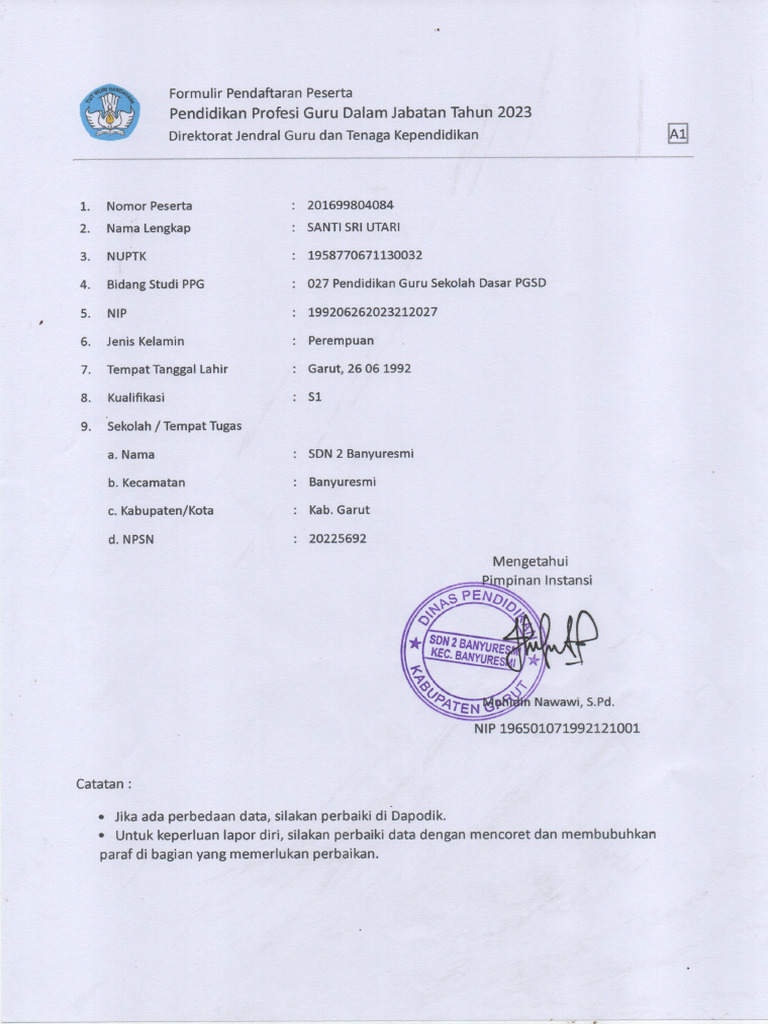 Form A1 Santi | PDF