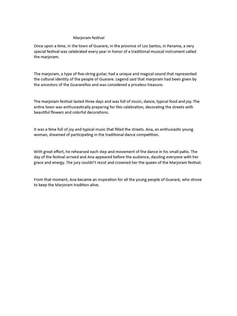 Inglés Festival de La Mejorana PDF