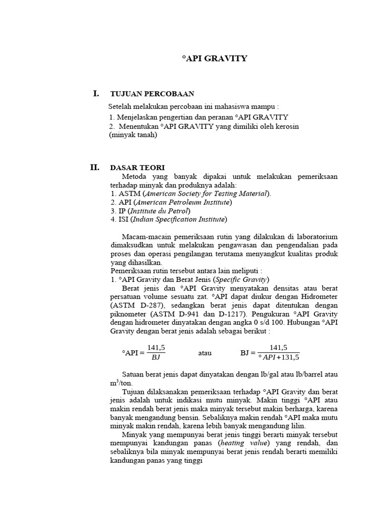 Pengukuran °API Gravity Kerosin | PDF
