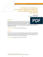 Juventud Violencia y Delincuencia Desde Prevencion Social Del Delito (Paz Ciudadana