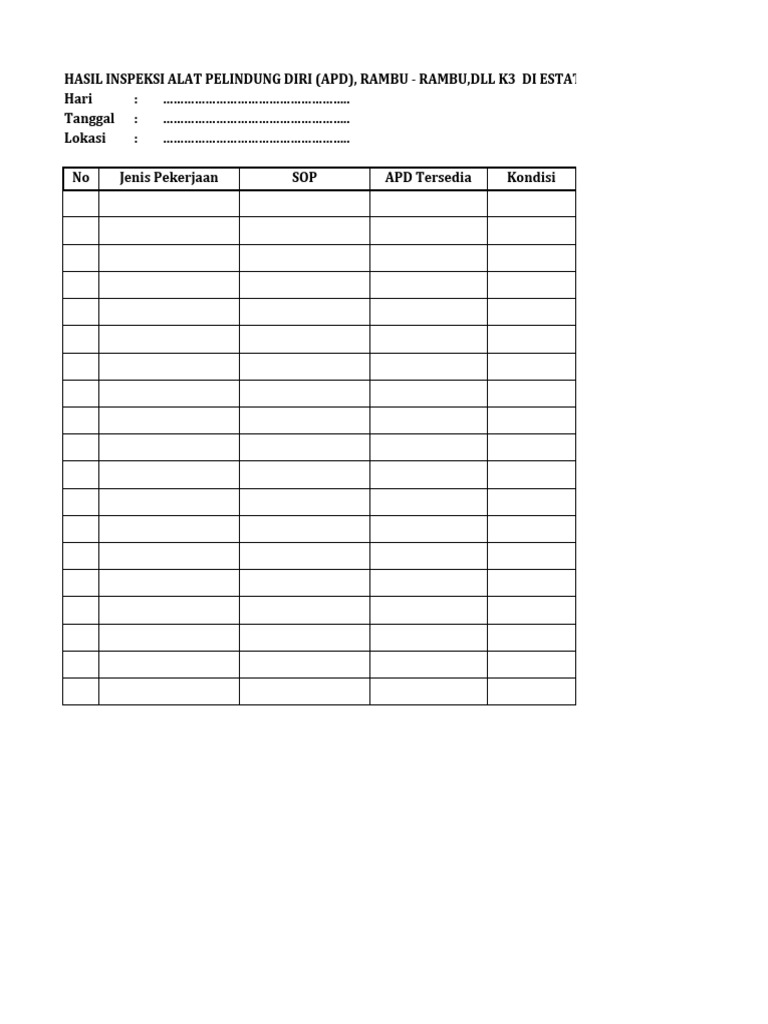 Formulir K3 | PDF