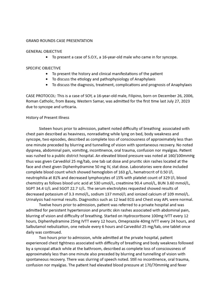 Pediatric Case of Anaphylaxis in Grand Rounds | PDF | Vaccines ...