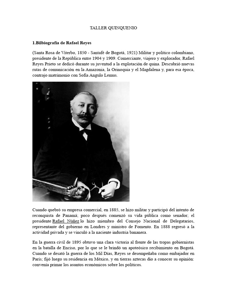 Gobierno de Rafael Reyes en Colombia | PDF | Colombia