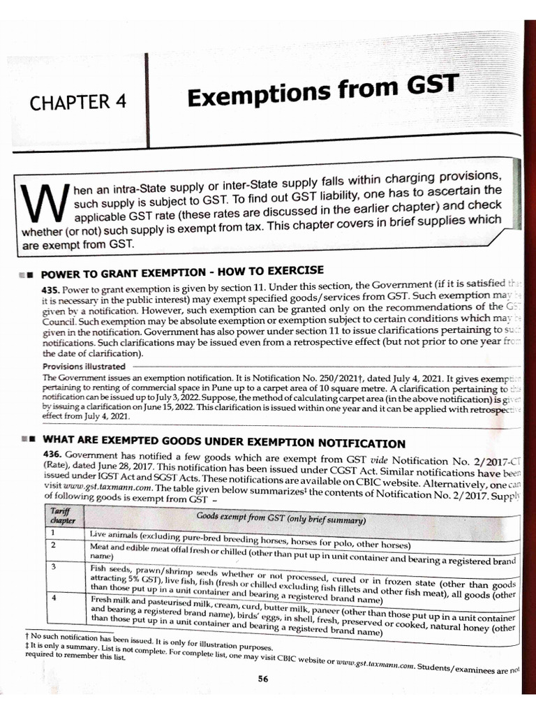 Exemptions From GST PDF