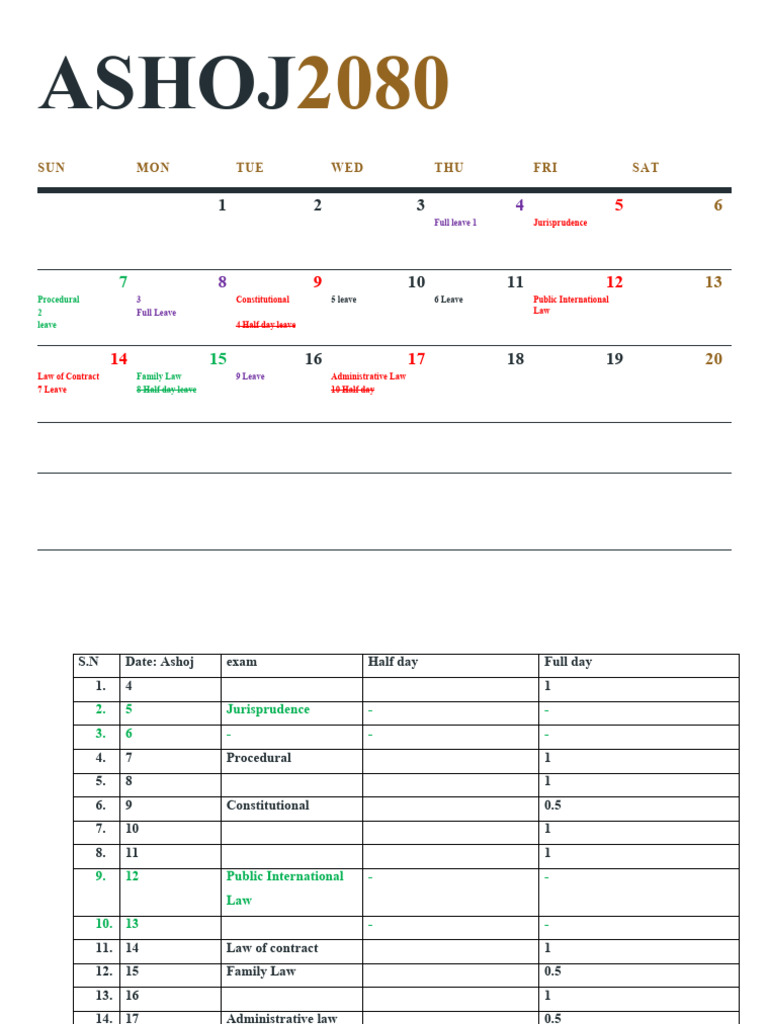 LLB Exam Schedule | PDF