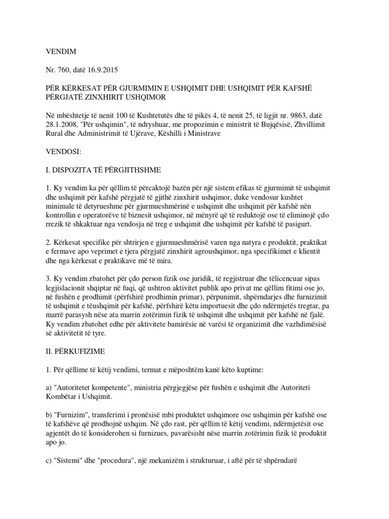 VKM 760 Per Gjurmueshmerine e Produkteve Ushqimore Me Origjine Shtazore ...