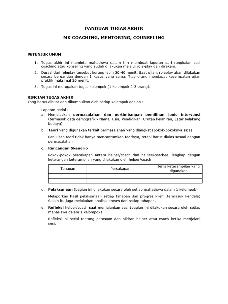 Panduan Tugas Akhir-Roleplay CMC | PDF